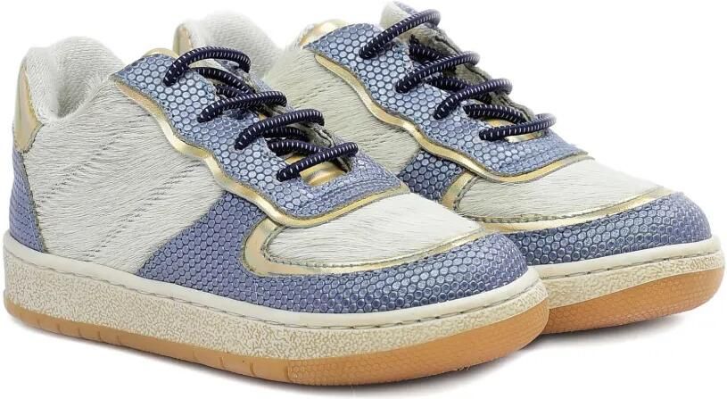 Pèpè Leren sneakers met vlakken met textuur Wit