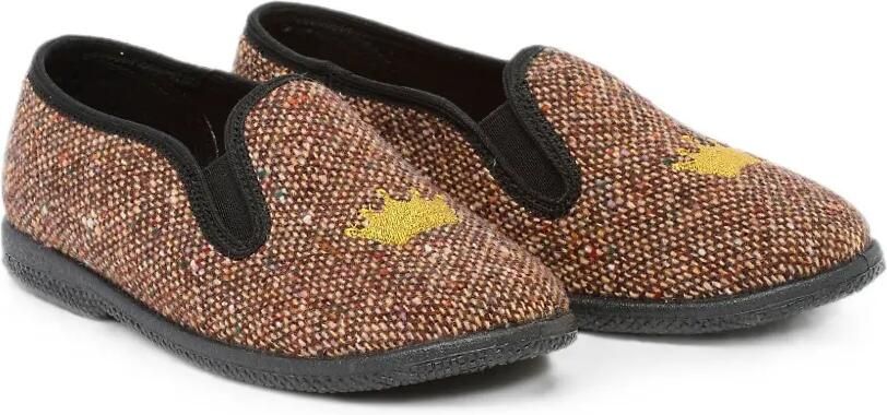 Pèpè Loafers met geborduurde kroon Bruin