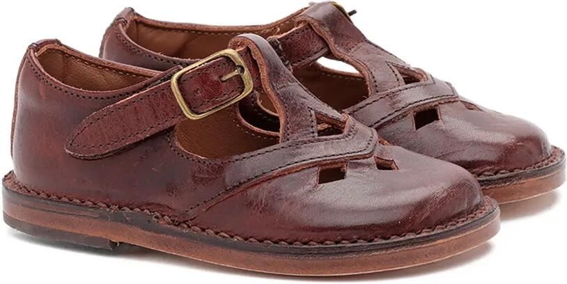Pèpè Lucy leren sandalen met gesp Bruin