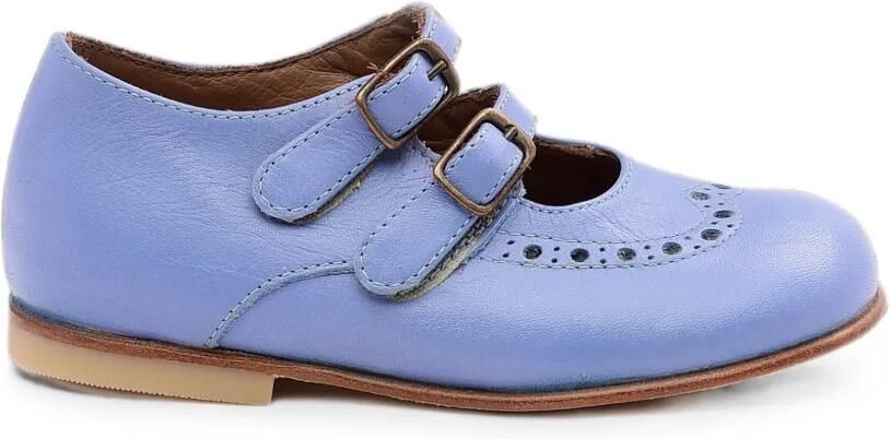 Pèpè Marie ballerina's met dubbele bandjes en brogue-detail Blauw