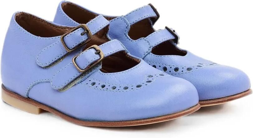 Pèpè Marie ballerina's met dubbele bandjes en brogue-detail Blauw - Foto 2