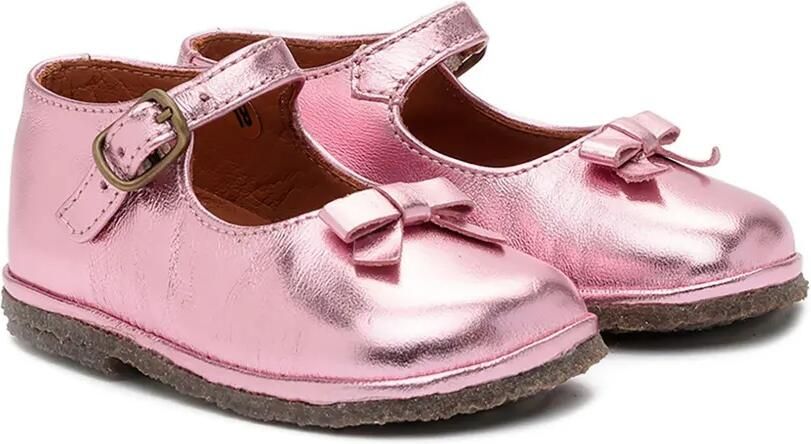 Pèpè Metallic ballerina's met strikdetail Roze