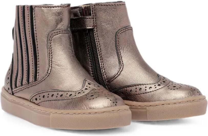 Pèpè Metallic laarzen met brogue-detail Bruin