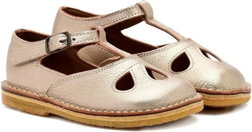 Pèpè Metallic leren sandalen met T-bandje Goud