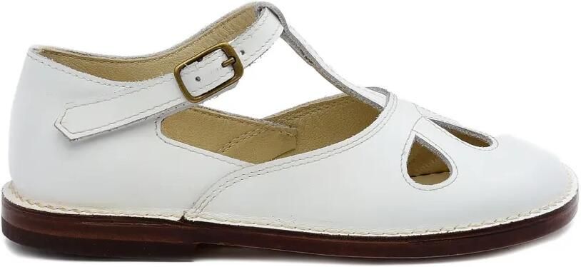 Pèpè Platte schoenen met uitgesneden details en T-bandje Wit
