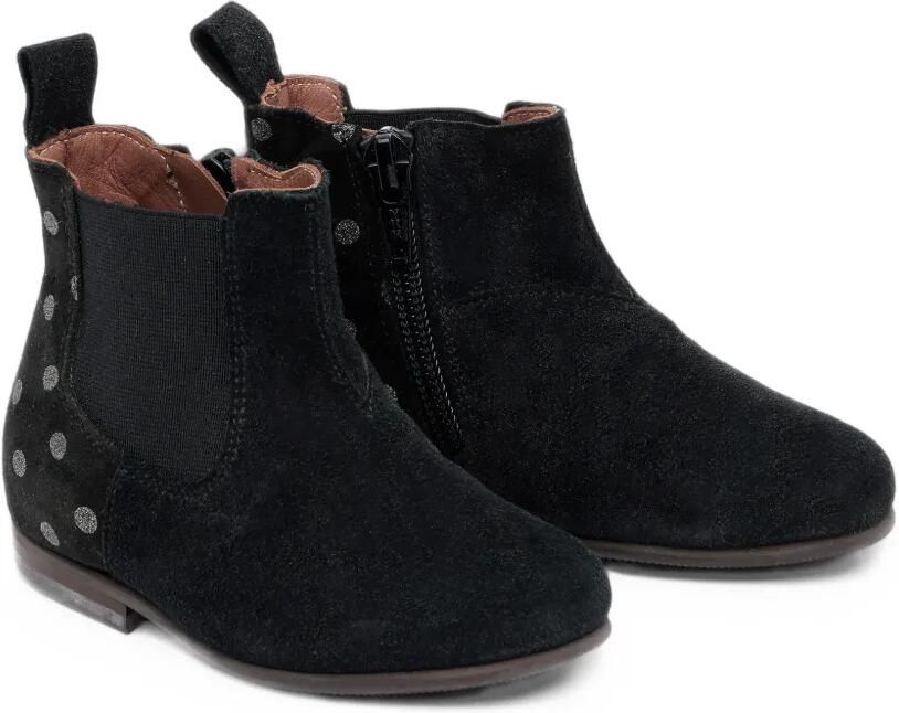 Pèpè polka-dot suede boots Zwart