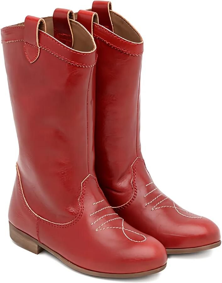 Pèpè Rode leren laarzen met Western-stijl Rood - Foto 1