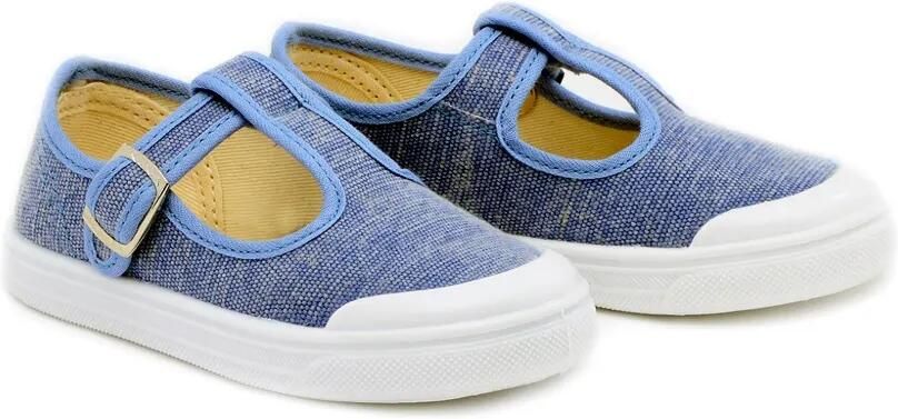 Pèpè Sam sandalen met T-bandje en gespsluiting Blauw