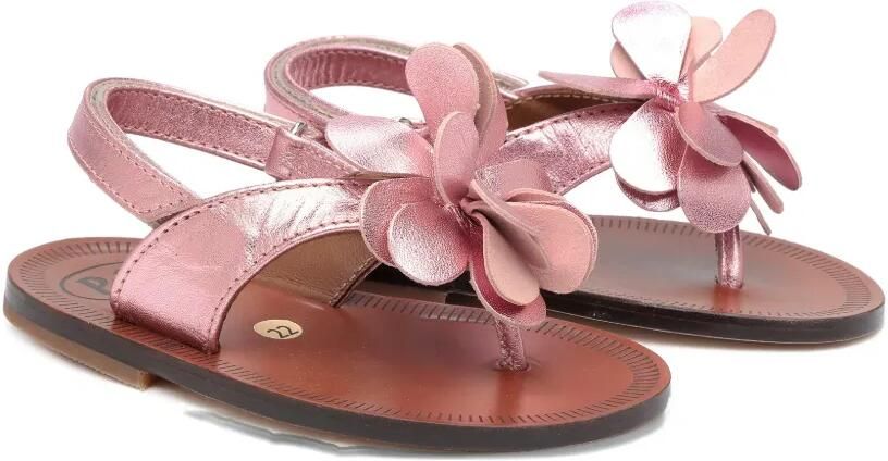 Pèpè Sandalen met bloe applicatie Roze