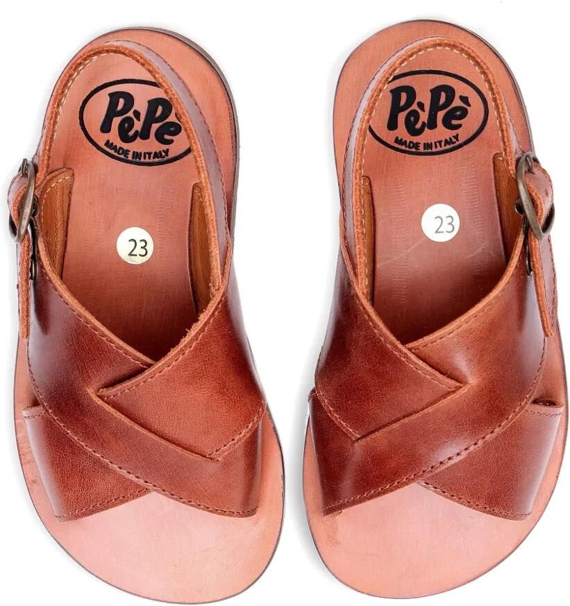 Pèpè Sandalen met gekruiste bandjes Bruin - Foto 2