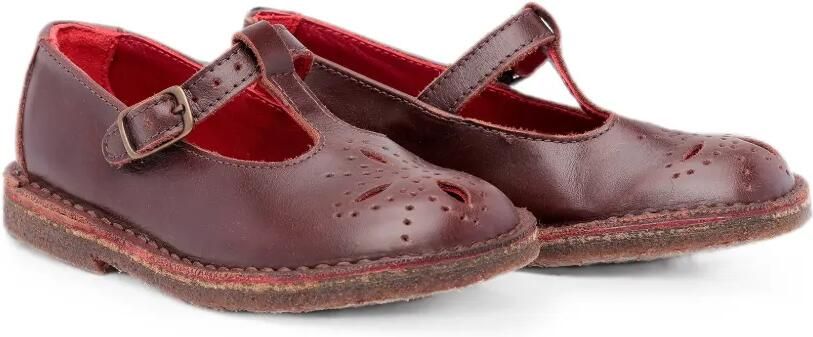 Pèpè Sandalen met geperforeerde details en T-bandje Bruin
