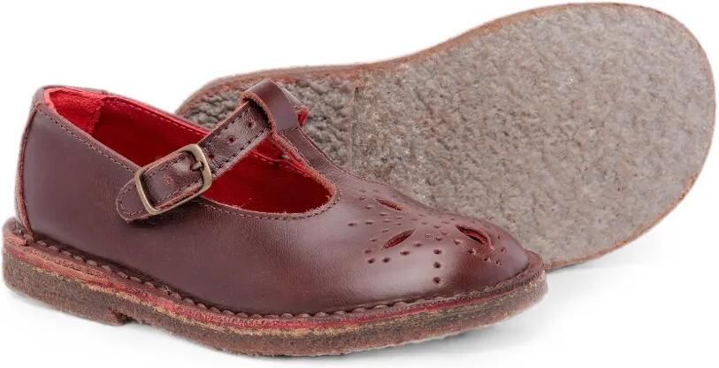 Pèpè Sandalen met geperforeerde details en T-bandje Bruin - Foto 3