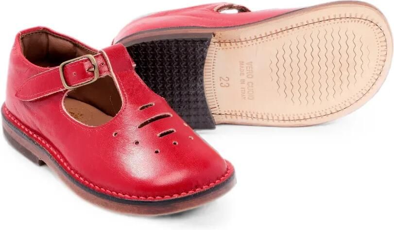 Pèpè Sandalen met geperforeerde details en T-bandje Rood - Foto 3