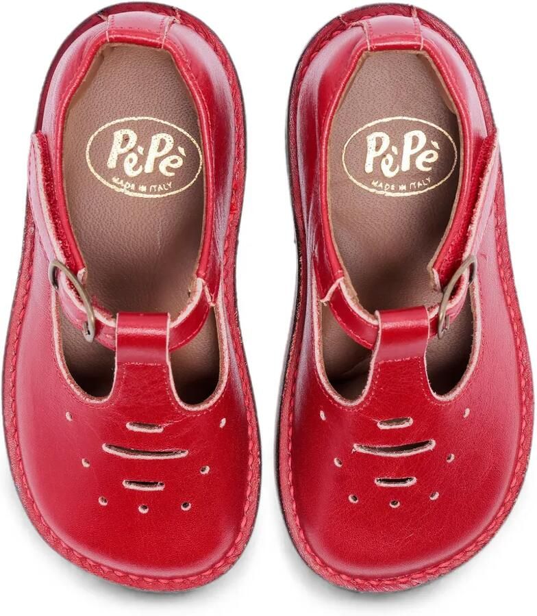Pèpè Sandalen met geperforeerde details en T-bandje Rood - Foto 2