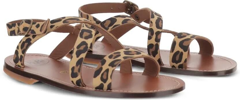 Pèpè Sandalen met luipaardprint Beige