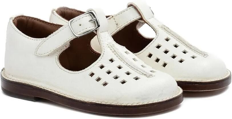 Pèpè Sandalen met T-bandje en uitgesneden details Wit