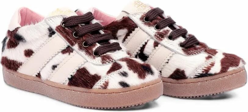 Pèpè Sasha sneakers met ponyhaar en koeienprint Wit