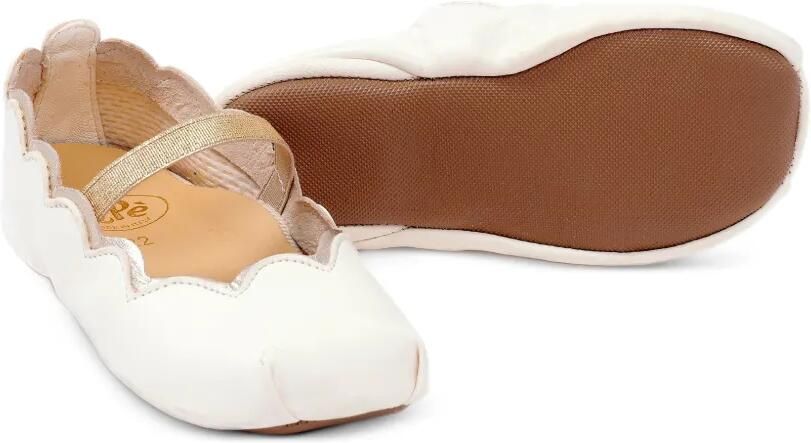 Pèpè Selina leren ballerina's met gewelfde rand Beige - Foto 3