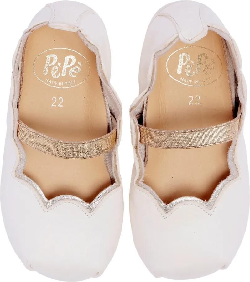 Pèpè Selina leren ballerina's met gewelfde rand Beige - Foto 2