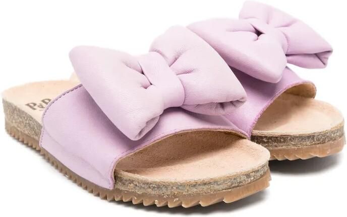 Pèpè Simona slippers met strikdetail Paars