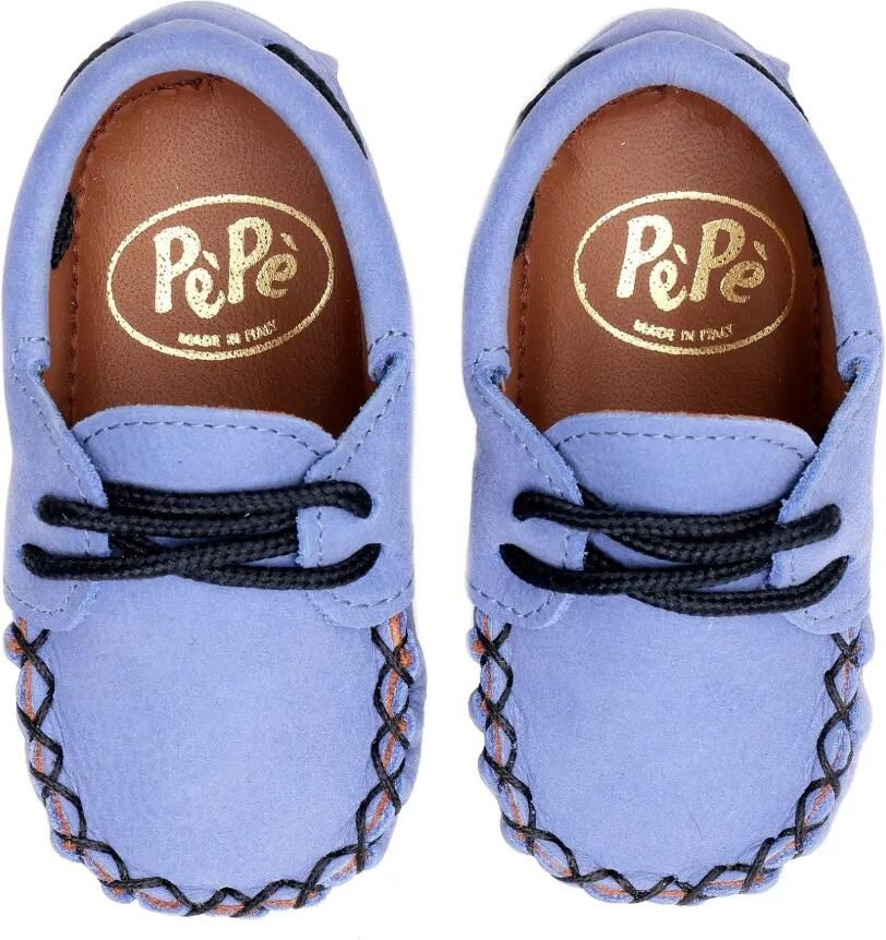 Pèpè Slofjes met contrasterend stiksel Blauw - Foto 2