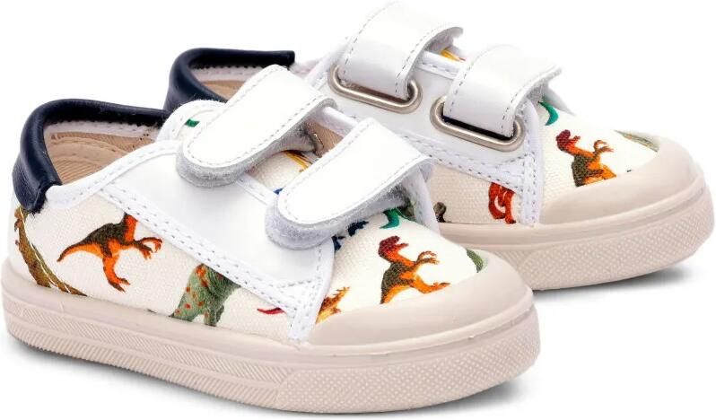 Pèpè Sneakers met dinosaurus bandje Wit