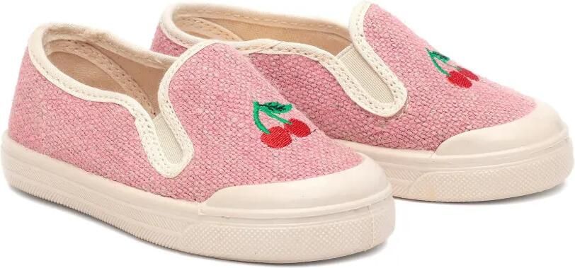 Pèpè Sneakers met geborduurde kers Roze