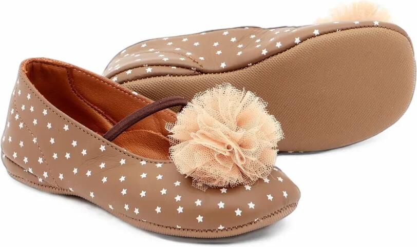 Pèpè Ballerina's met tulen pompon en sterprint Bruin - Foto 3