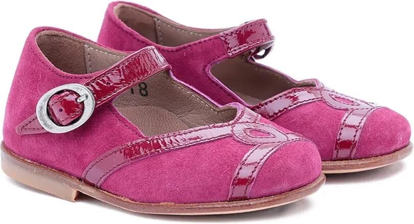 Pèpè Suède ballerina's met gesp Roze