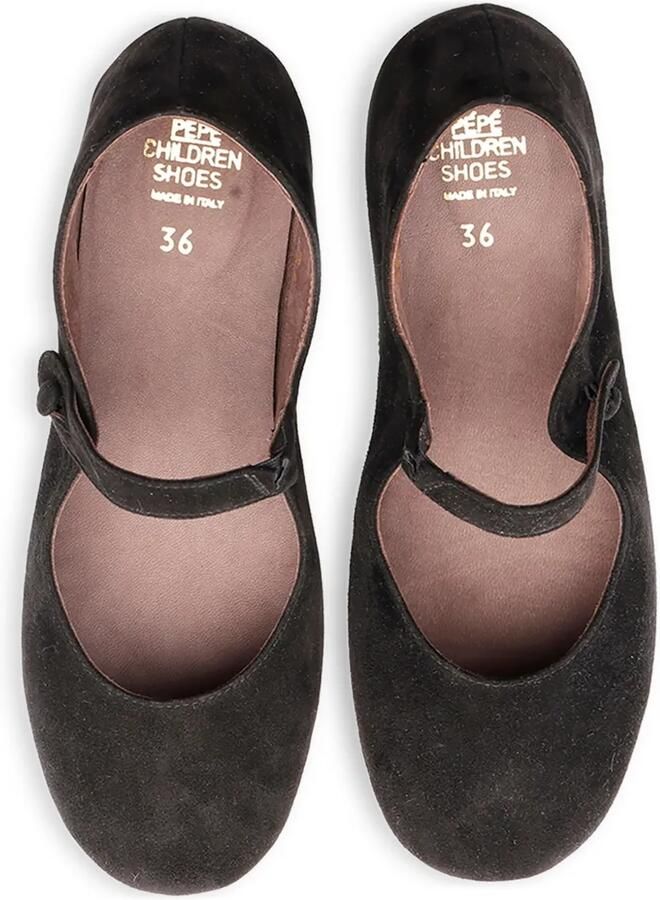 Pèpè Suède ballerina's met knoopsluiting Zwart - Foto 2