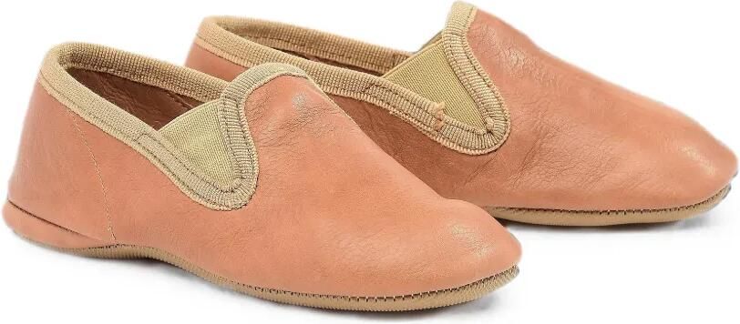 Pèpè Terry elastische leren slippers Beige