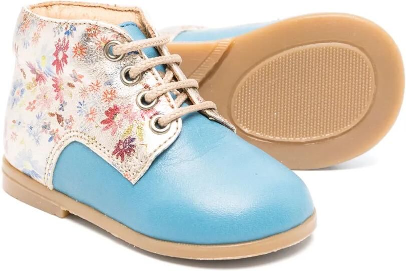 Pèpè Veterlaarzen met bloe print Blauw - Foto 3