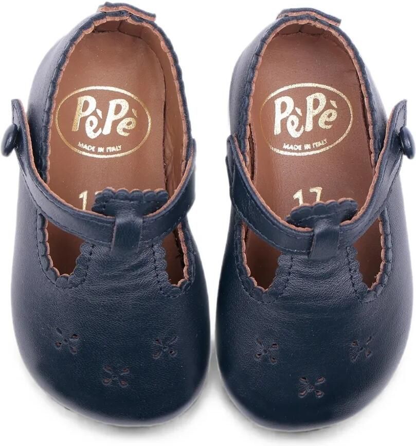 Pèpè Wiegschoenen met gewelfde afwerking en geperforeerde details Blauw - Foto 2