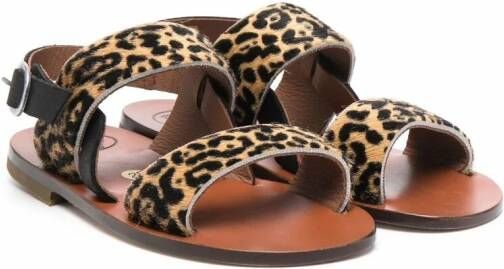 Pèpè Sandalen met luipaardprint Beige