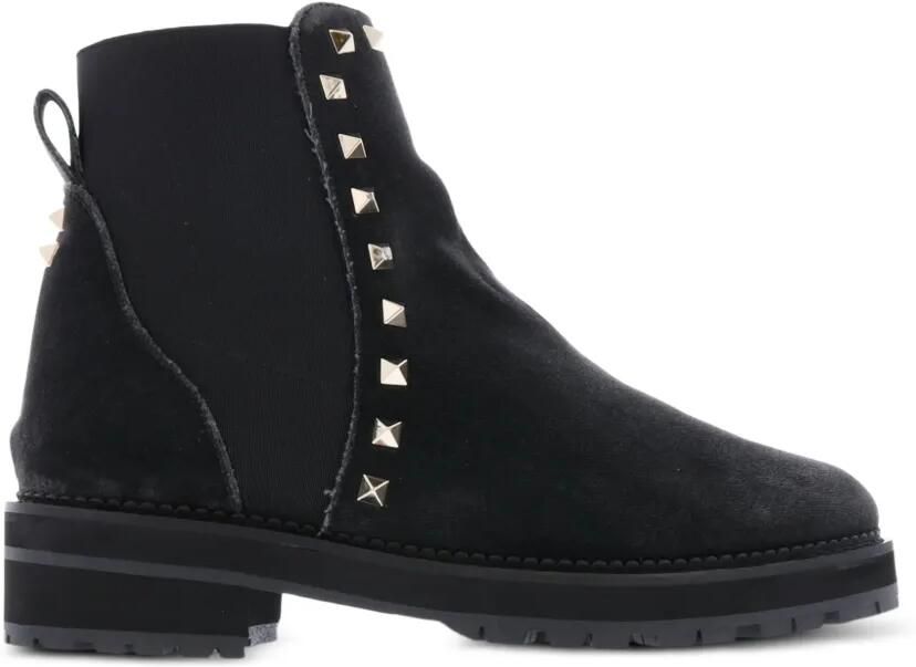 Pertini Fluwelen laarzen met studs Zwart