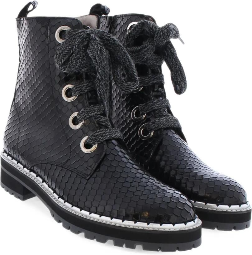 Pertini python-print lace-up ankle boots Zwart