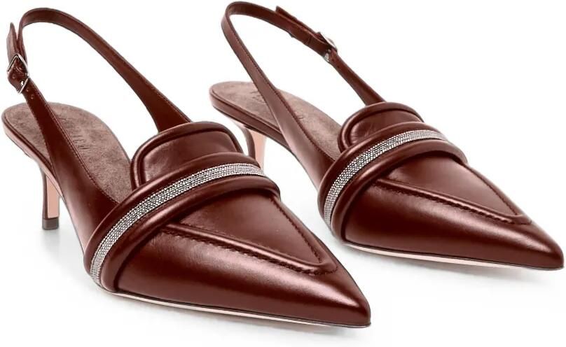 Peserico Monili slingback pumps met ketting puntige neus en hak Bruin - Foto 3