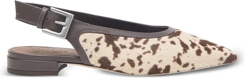 Peserico Slingback pumps met koeien-print Bruin