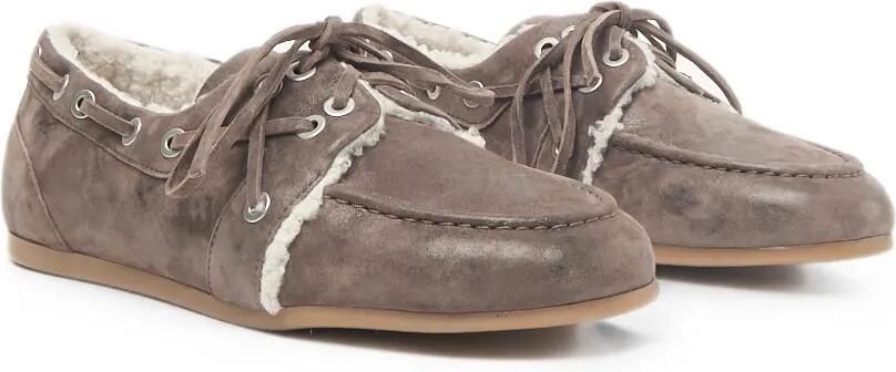 Peserico Suède loafers met imitatiebont Bruin - Foto 3