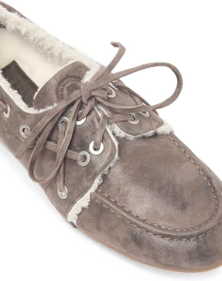 Peserico Suède loafers met imitatiebont Bruin - Foto 2