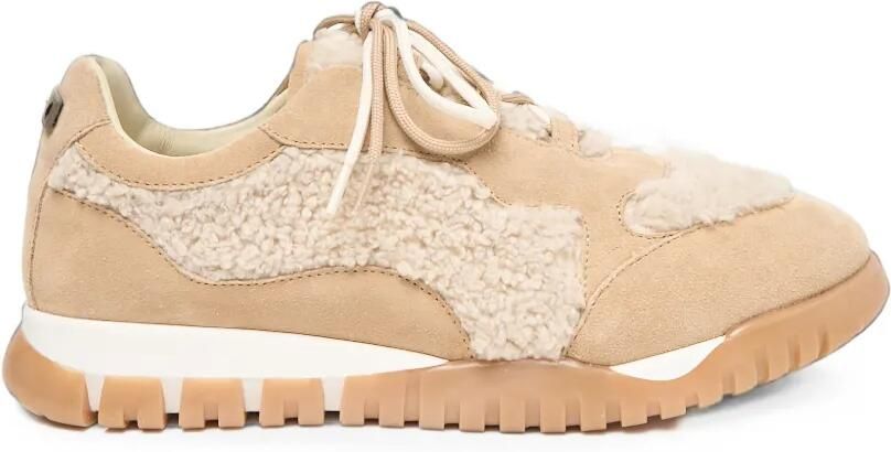 Peserico Suède sneakers met lammy vlak Beige