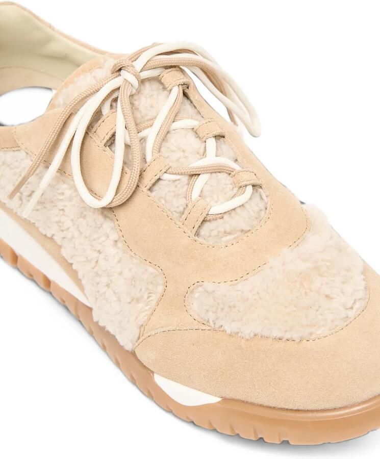Peserico Suède sneakers met lammy vlak Beige - Foto 3