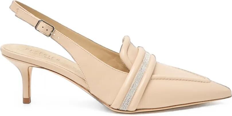 Peserico Verfraaide pumps met kitten-hak en puntige neus Beige