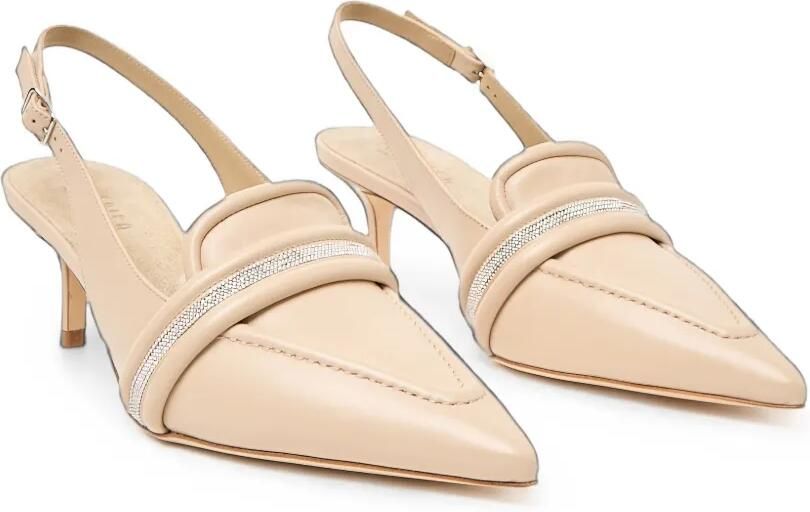 Peserico Verfraaide pumps met kitten-hak en puntige neus Beige - Foto 3