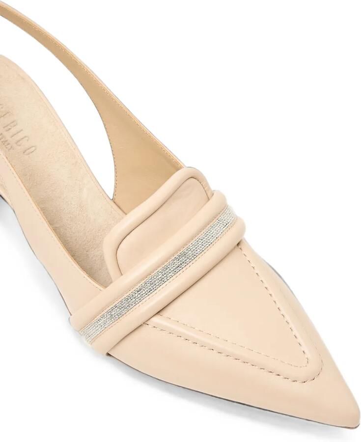 Peserico Verfraaide pumps met kitten-hak en puntige neus Beige - Foto 2