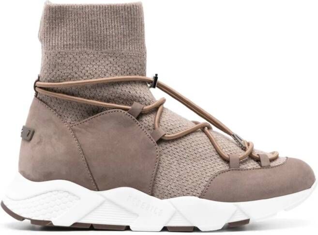 Peserico Sneakers met suède vlakken Bruin