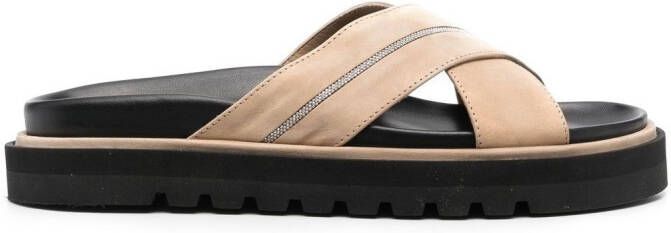 Peserico Verfraaide slippers Beige