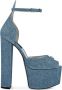 Philipp Plein 120mm glitter sandalen met plateauzool Blauw - Thumbnail 1