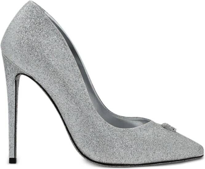 Philipp Plein 120 mm pumps met glitters Zilver