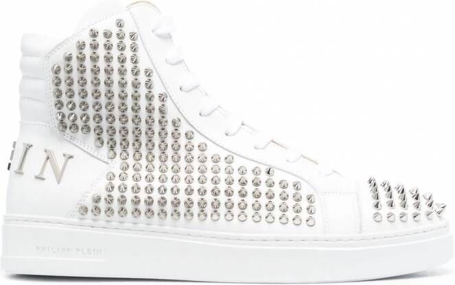 Philipp Plein Brooches high-top sneakers Wit
